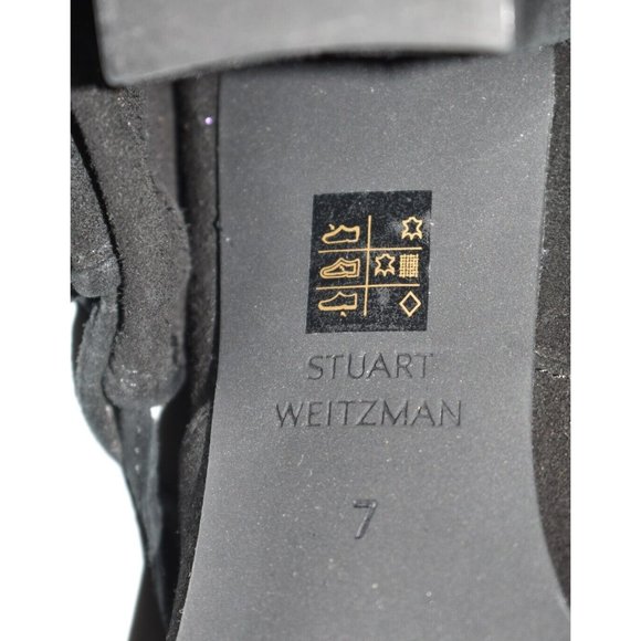 $950 STUART WEITZMAN GENNA 60 CITY SUEDE OVER THE KNEE BOOT BLACK 7 (PA36) - Picture 7 of 8